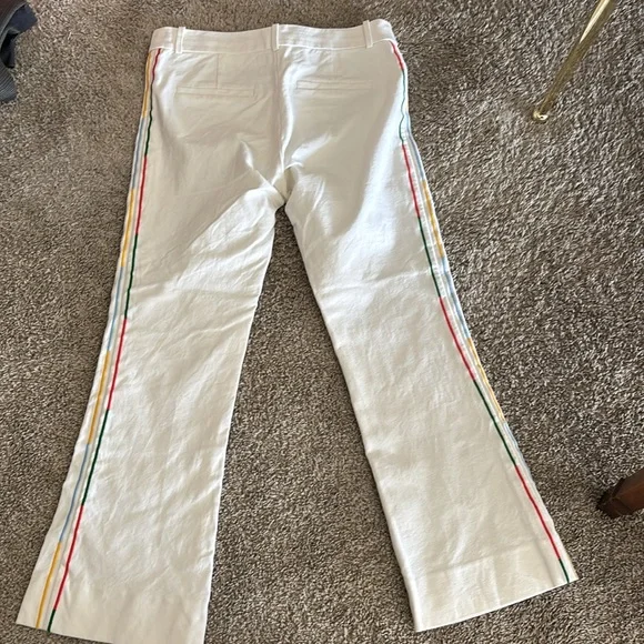 Derek Lam 10 Crosby White jeans embroidered side stripe - 6 - Picture 2 of 4